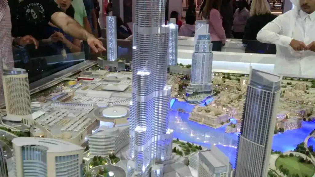 Dubai Harbour model at the Dubai Property Show in Sydney, displaying the impressive waterfront developments.